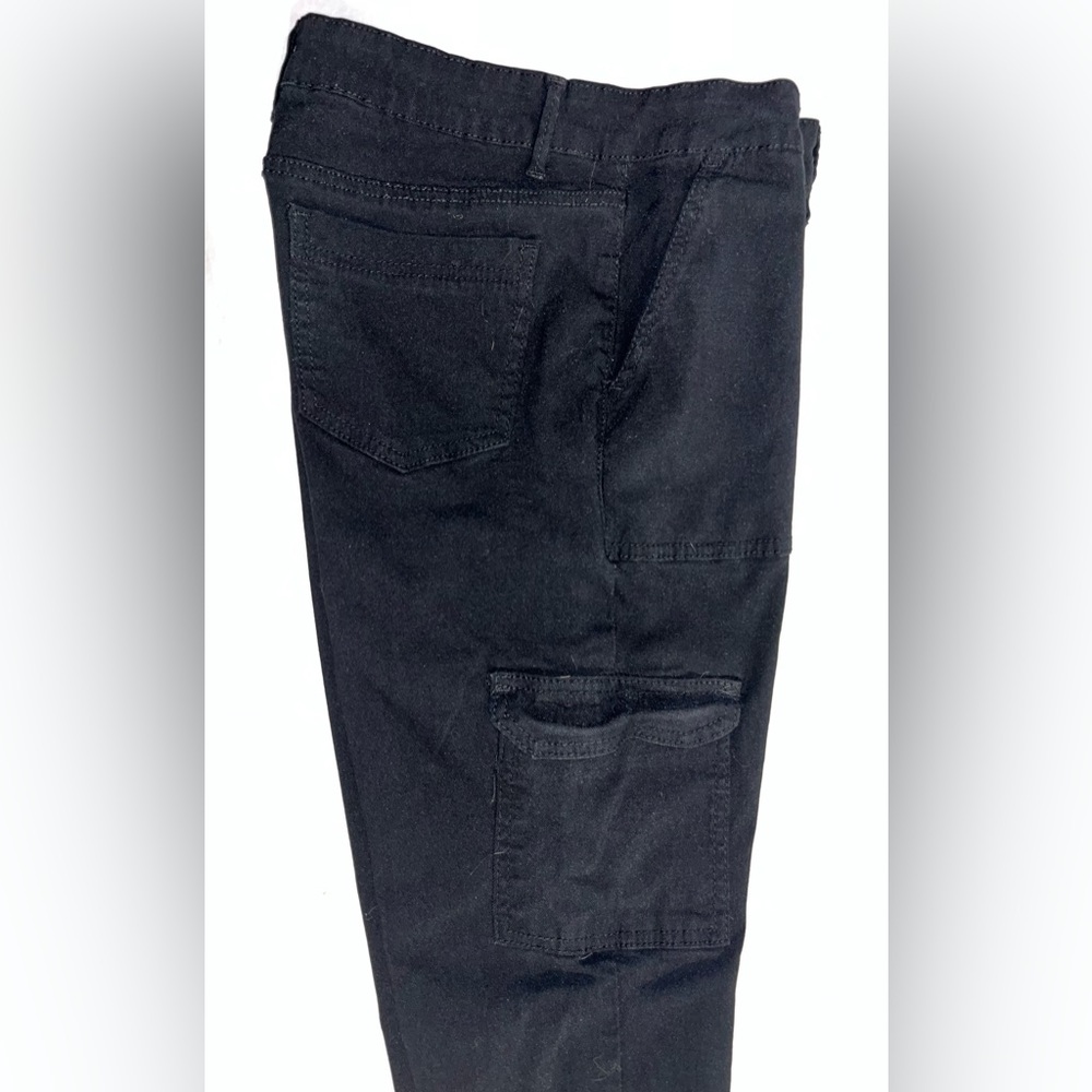 Elite Jeans high Rise Cargo Stretch Black size M Medium  6 - 8 Boho Retro